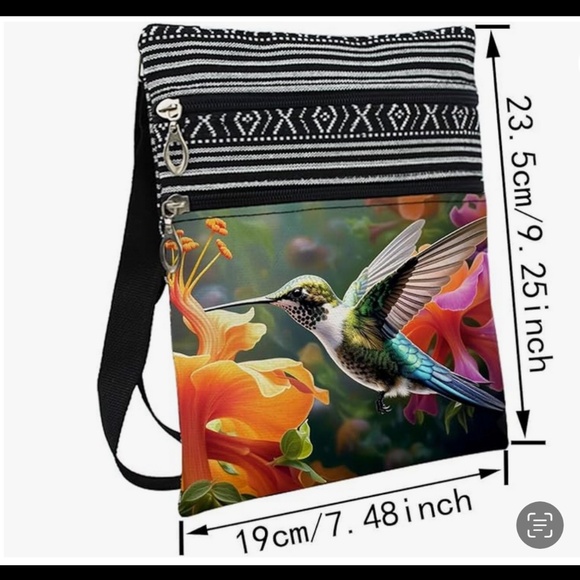 NWT Single Hummingbird with Floral Crossbody - Picture 2 of 2